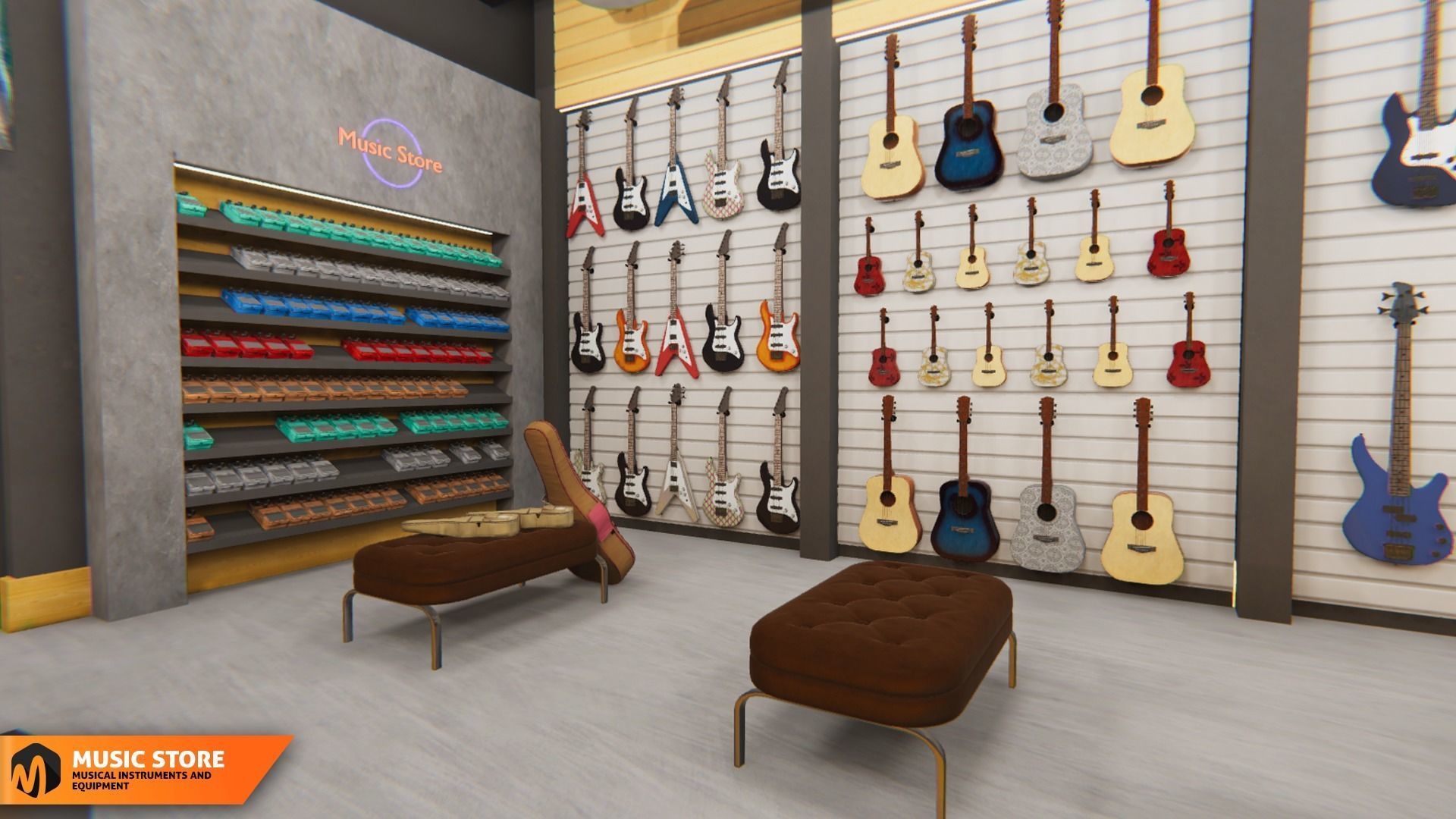 Music store - musical instruments and equipment 3D model_16