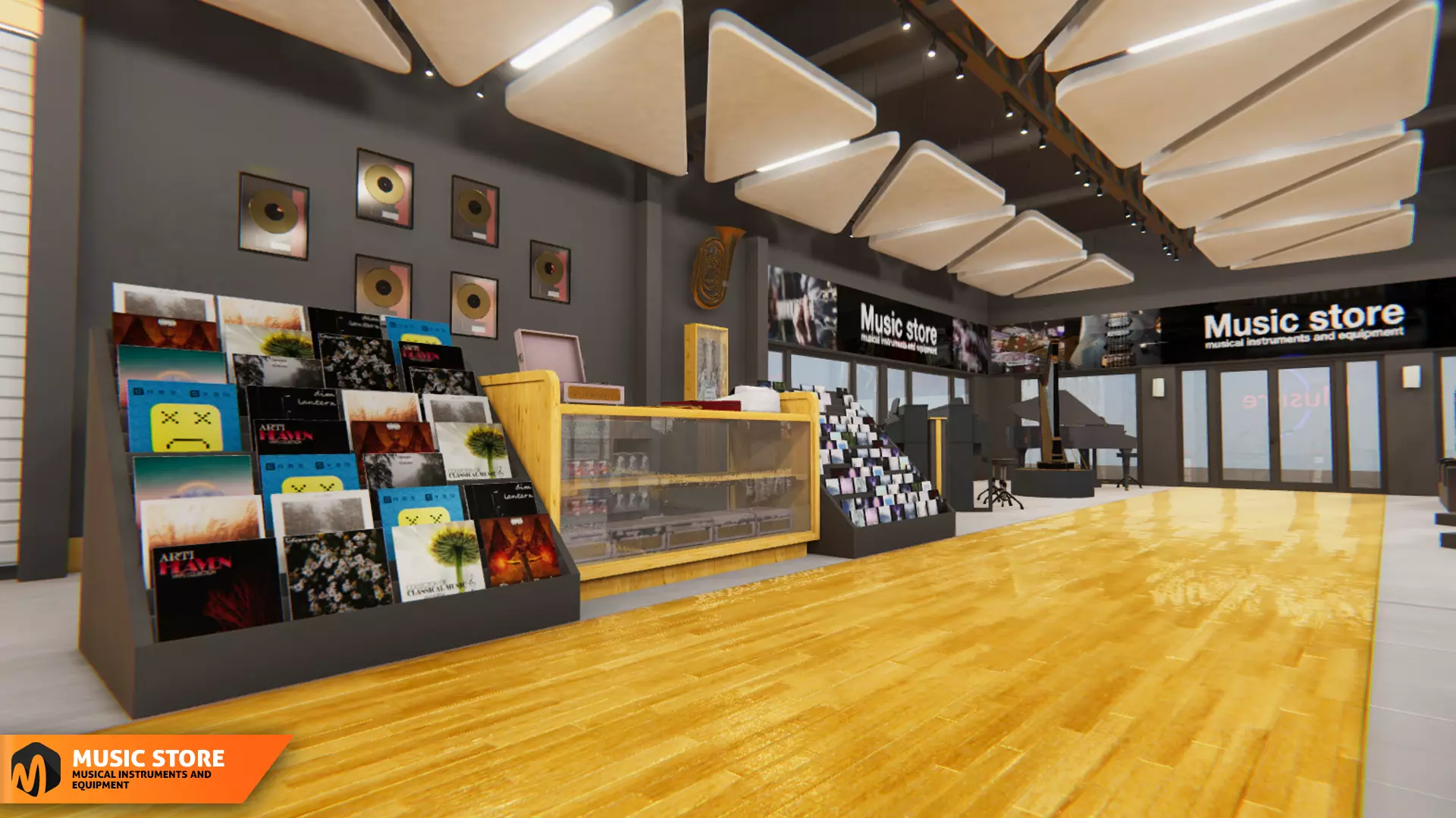 Music store - musical instruments and equipment 3D model_0