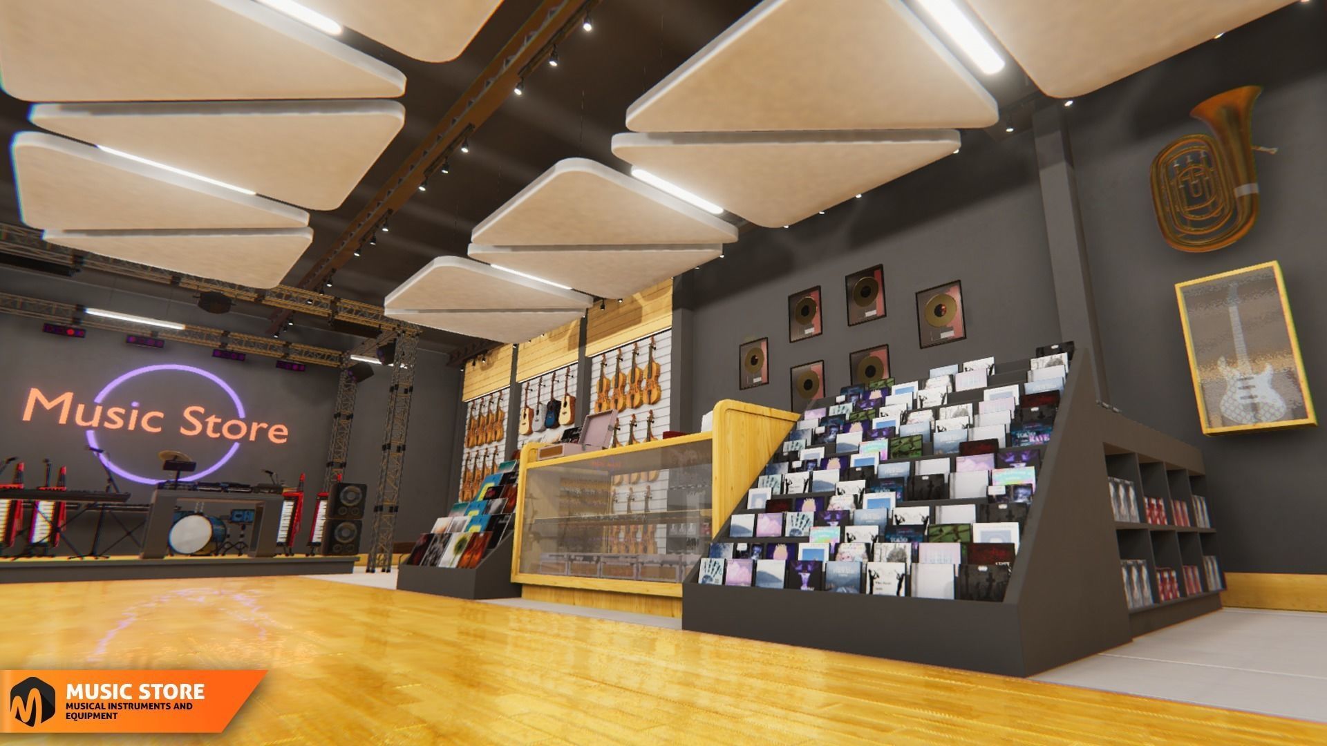 Music store - musical instruments and equipment 3D model_28