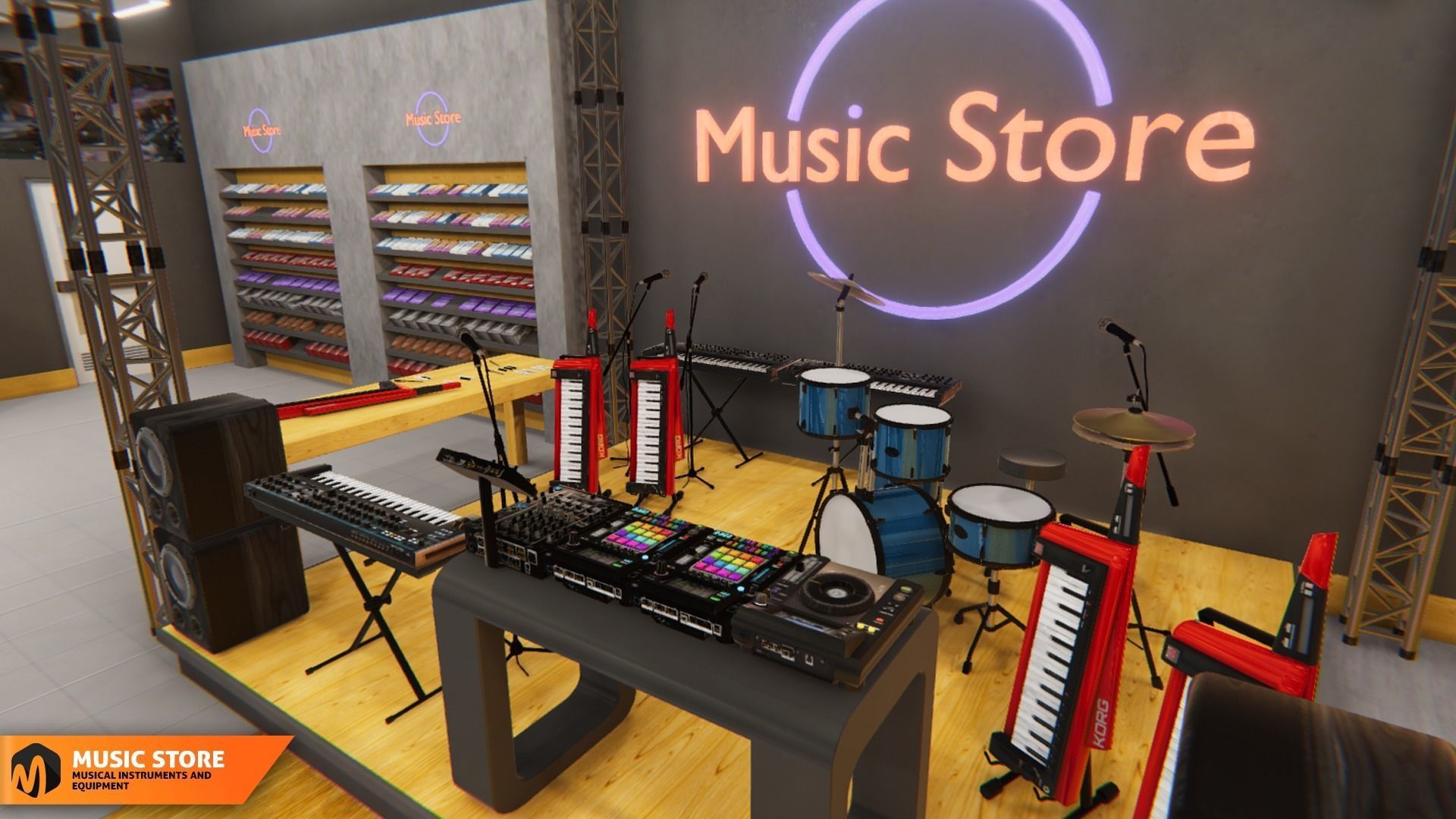 Music store - musical instruments and equipment 3D model_5