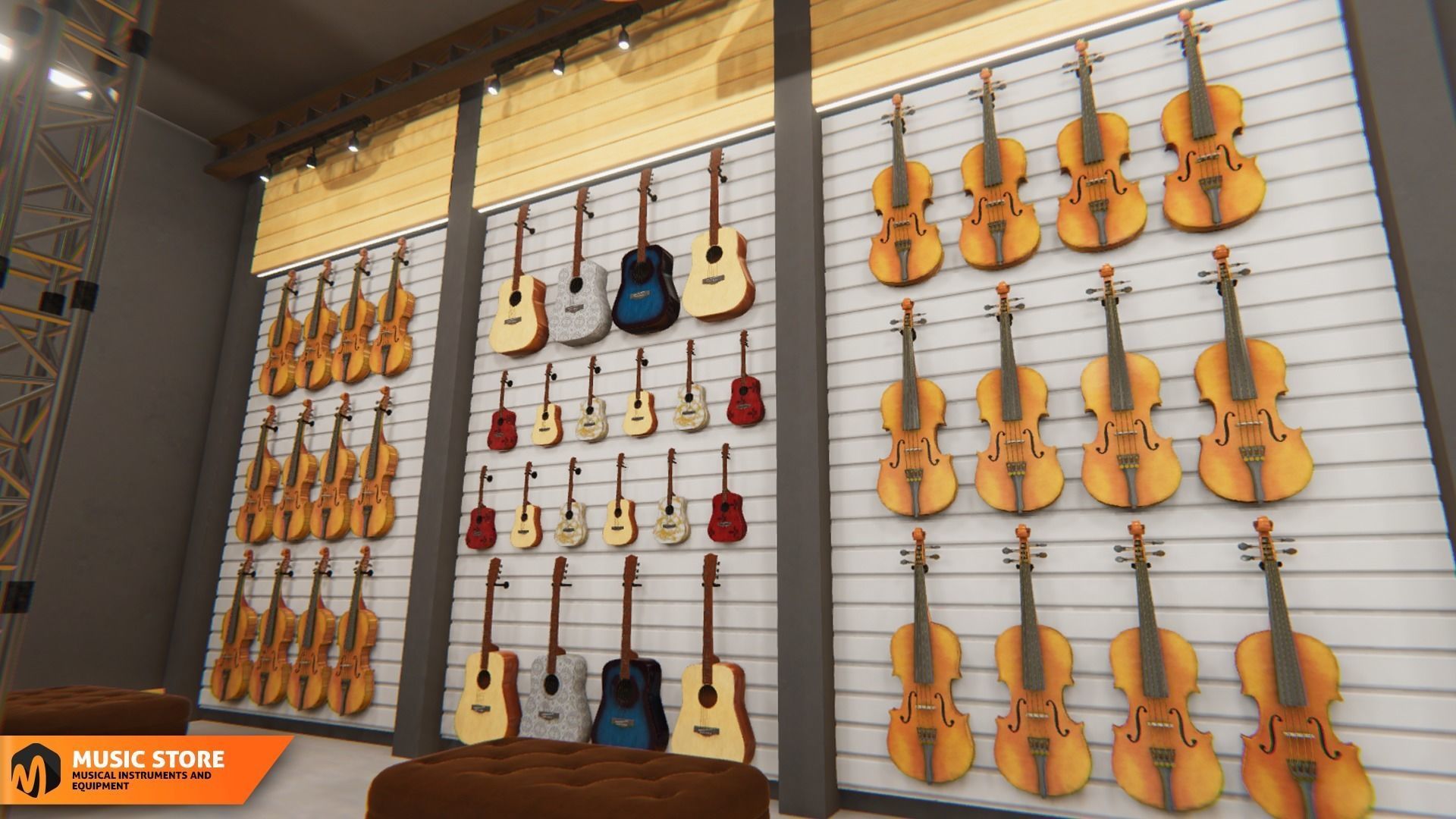 Music store - musical instruments and equipment 3D model_10