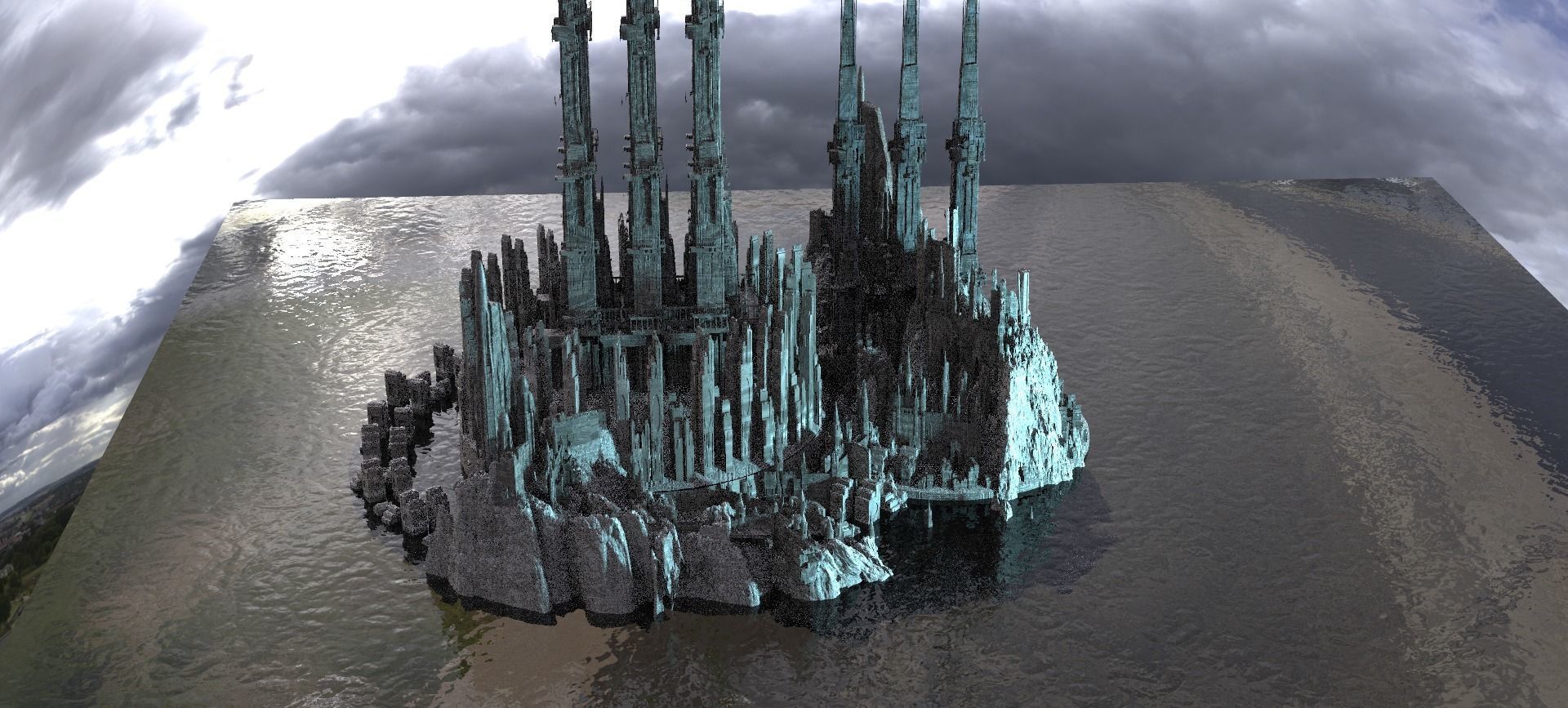 Sci fi ancient Structures Kit bash 3D model_1