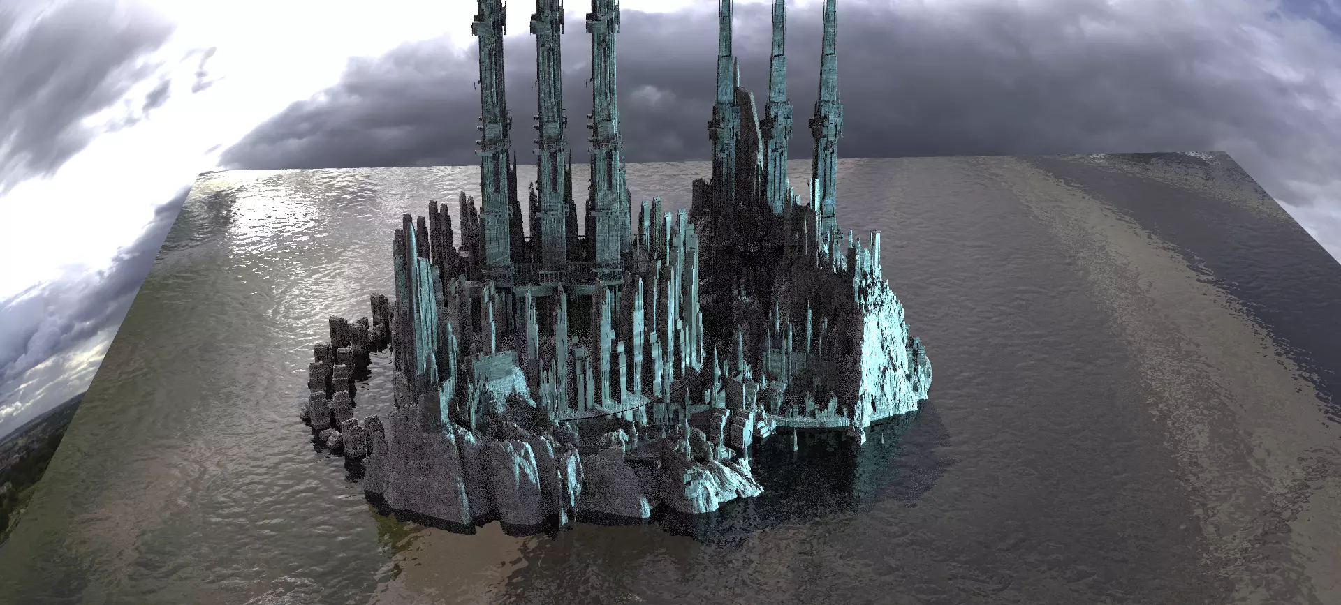Sci fi ancient Structures Kit bash 3D model_0