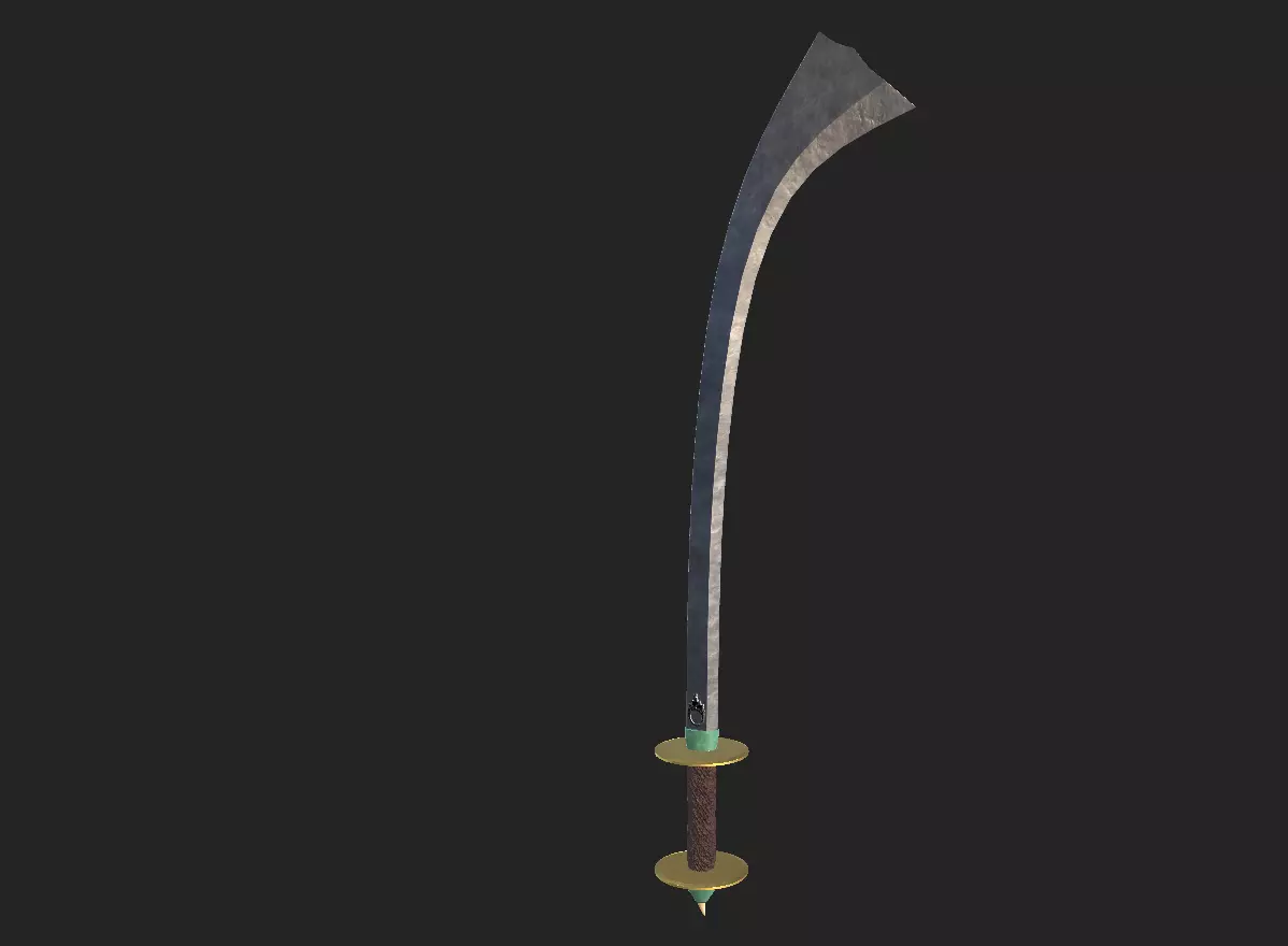Kora sword Low-poly 3D model_0
