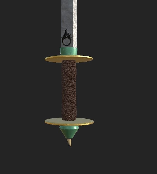 Kora sword Low-poly 3D model_3