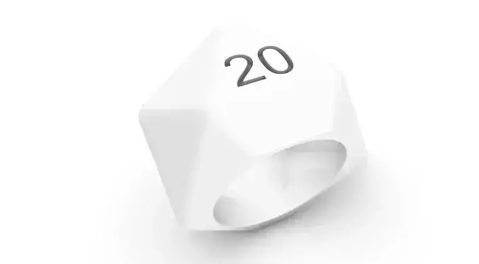 D20 Ring natural 20 3D print model
