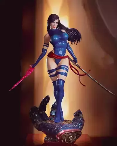 Psylocke fanart statue for resin 3D print 3D print model