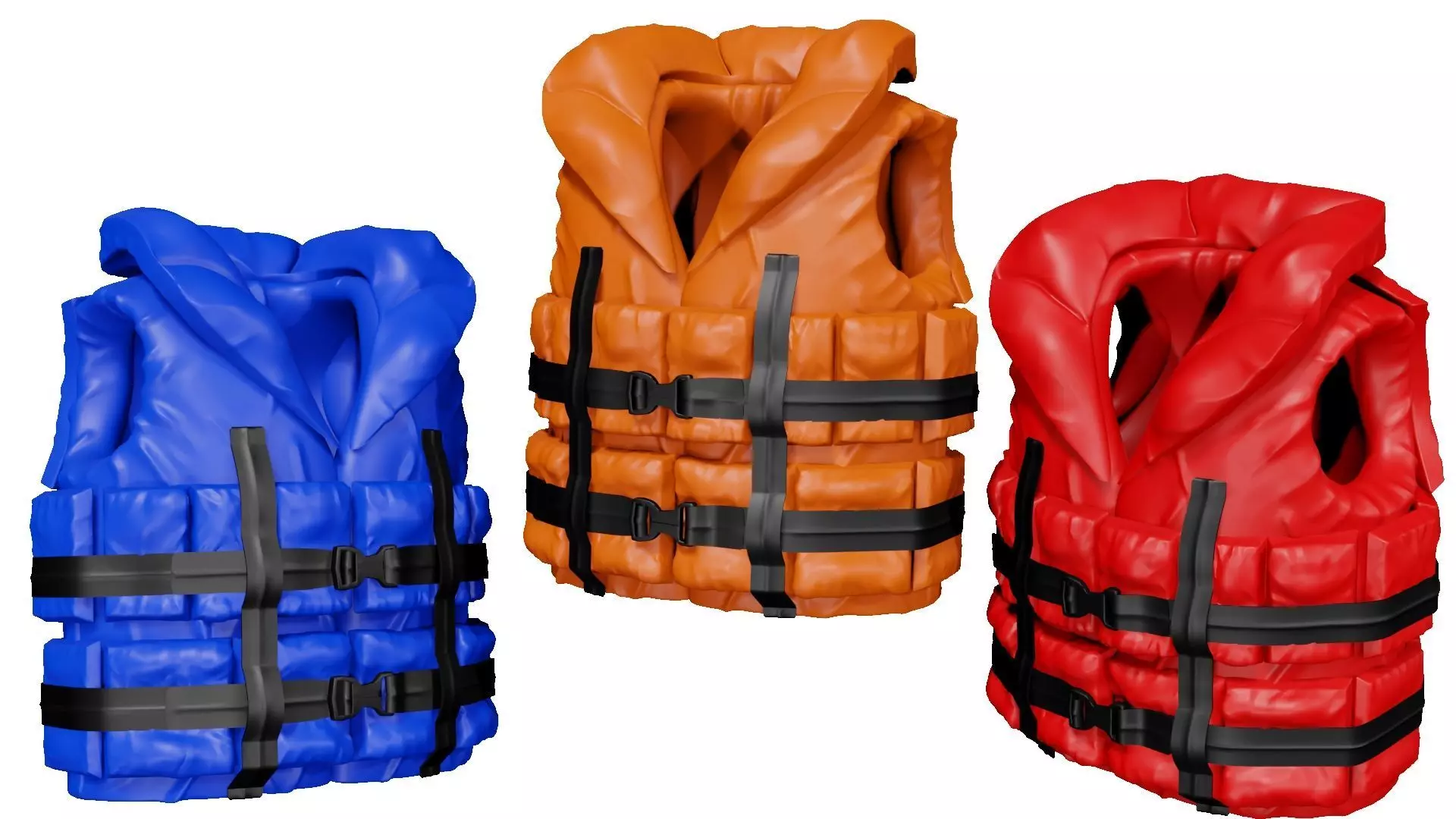 Safety Jacket life vest Low-poly 3D model