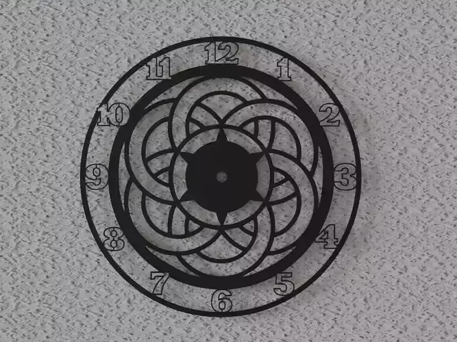mandala wall clock decoration 3D print model