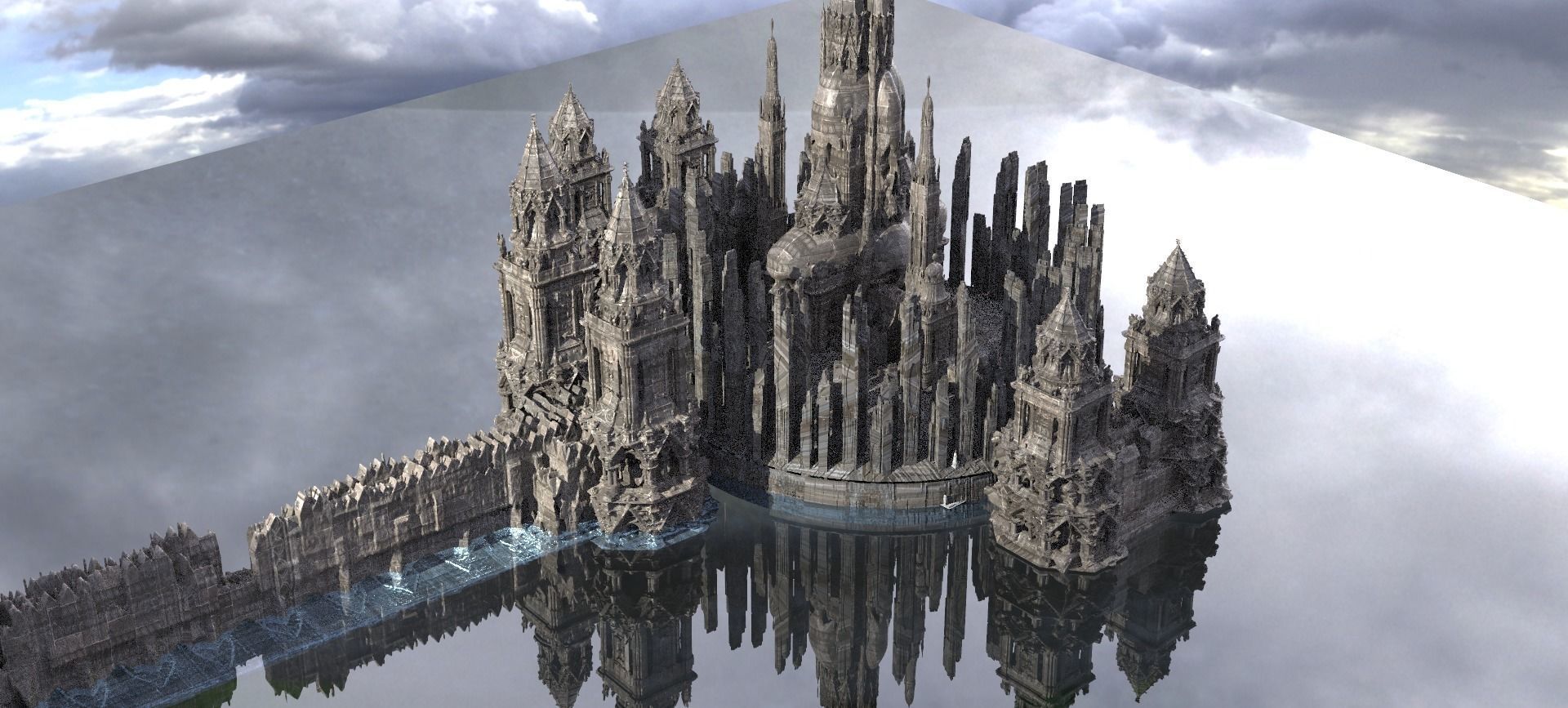 Undead Port Necro Sci fi city 3 3D model_1