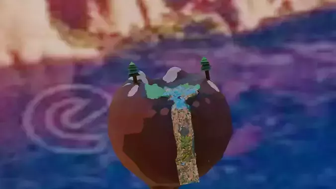 Floating low poly island