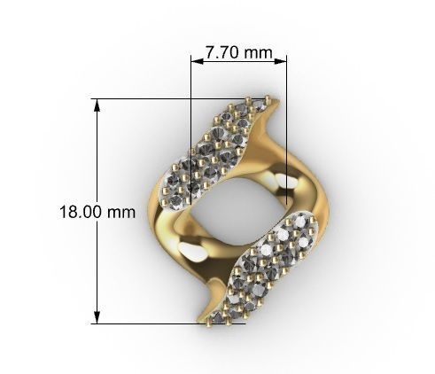 18 MM SPIKED CUBAN FOR YOUR BRACELET OR NECKLACE 3D print model_9