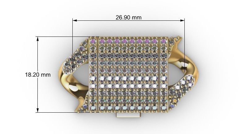 18 MM SPIKED CUBAN FOR YOUR BRACELET OR NECKLACE 3D print model_11