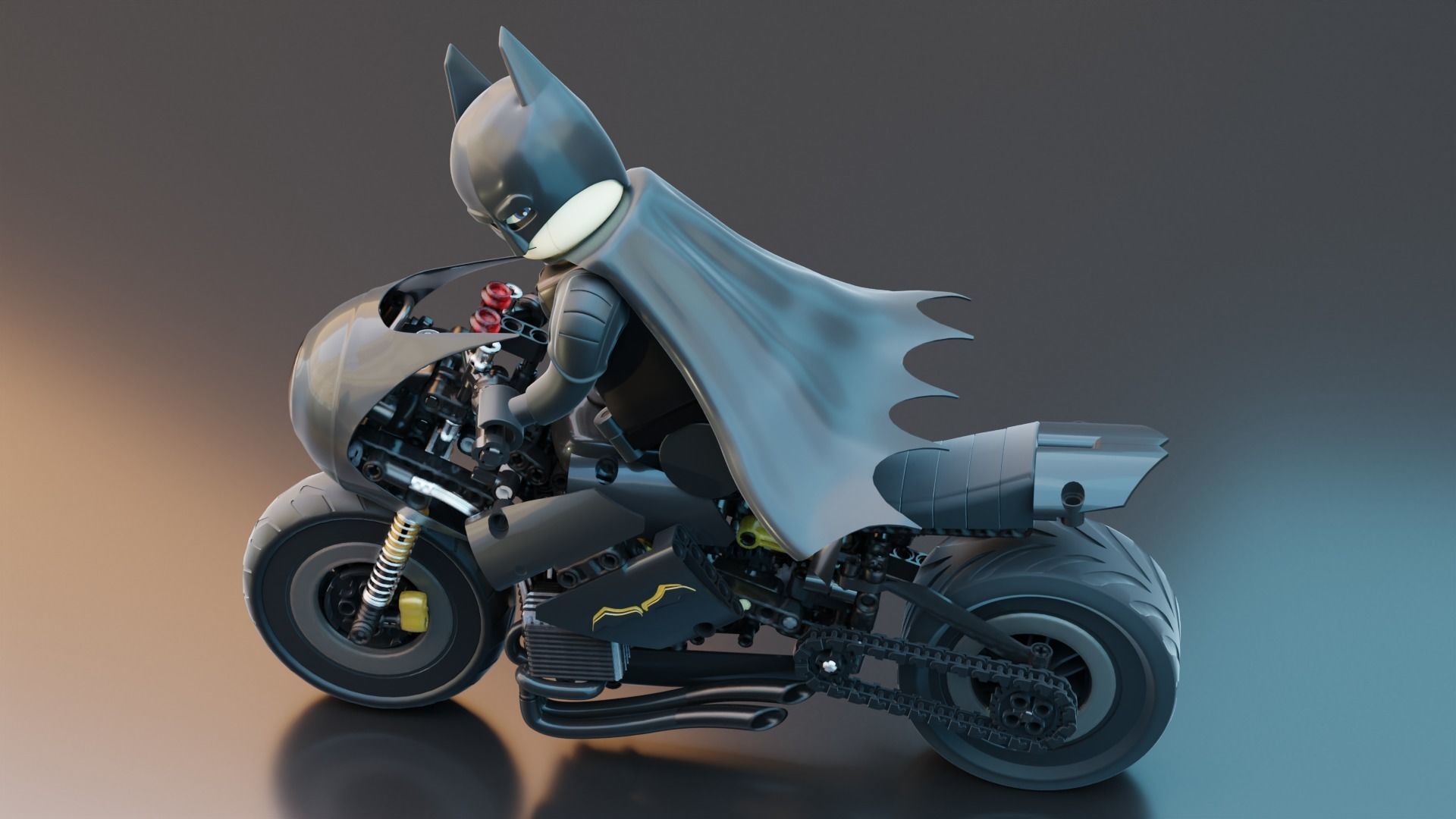 Lego Batman with new Bike  3D model_5