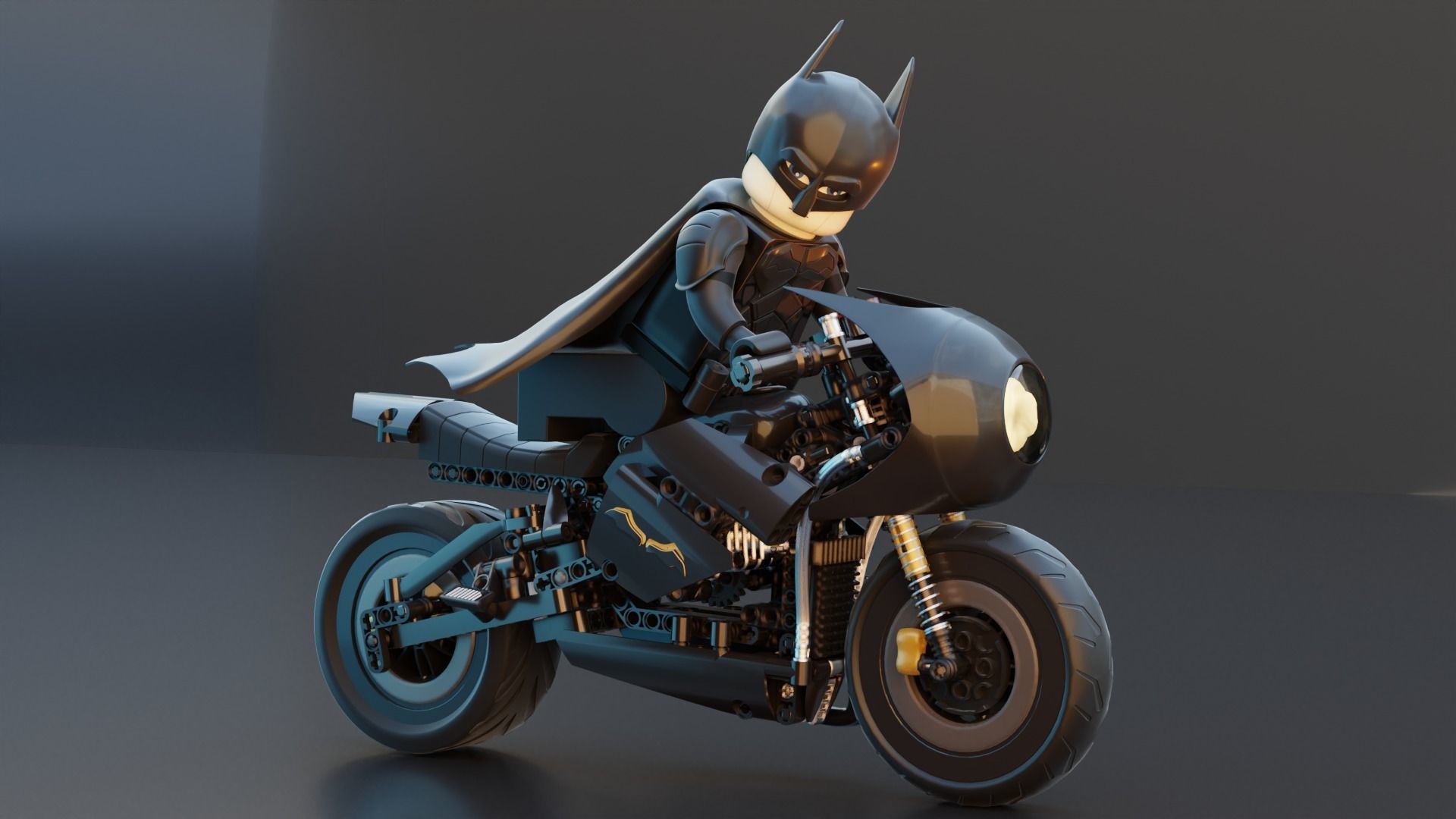 Lego Batman with new Bike  3D model_1