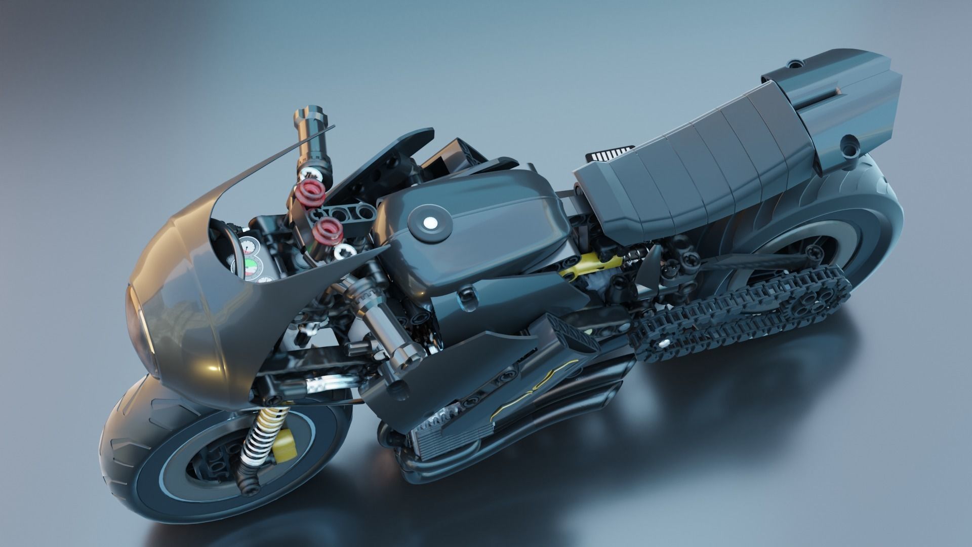 Lego Batman with new Bike  3D model_11