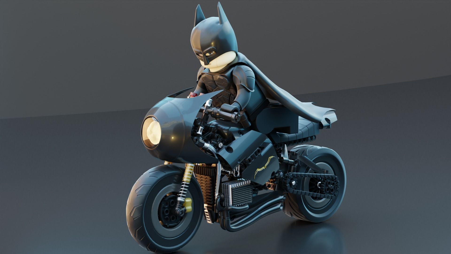 Lego Batman with new Bike  3D model_4