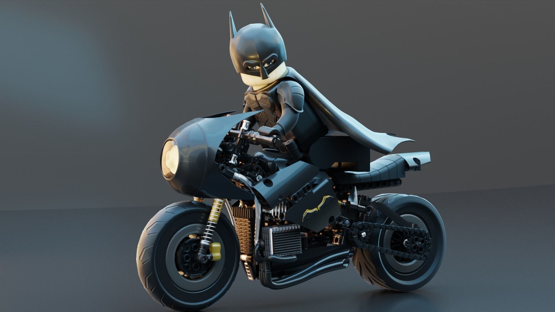 Lego Batman with new Bike  3D model_2