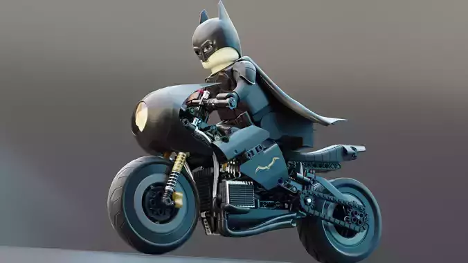 Lego Batman with new Bike  3D model