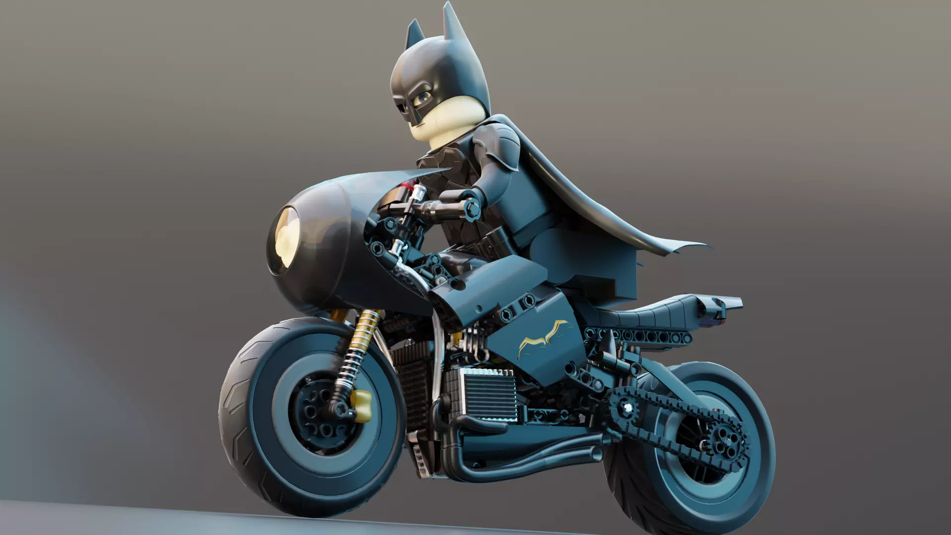 Lego Batman with new Bike  3D model_0