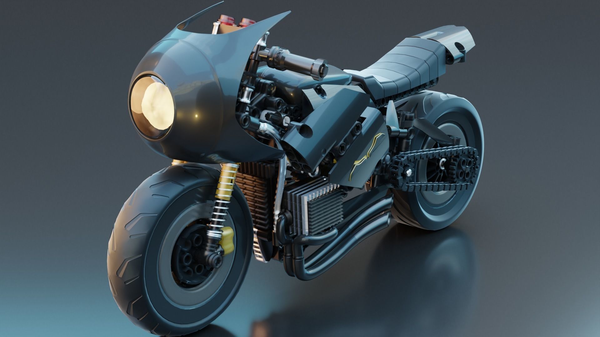 Lego Batman with new Bike  3D model_12