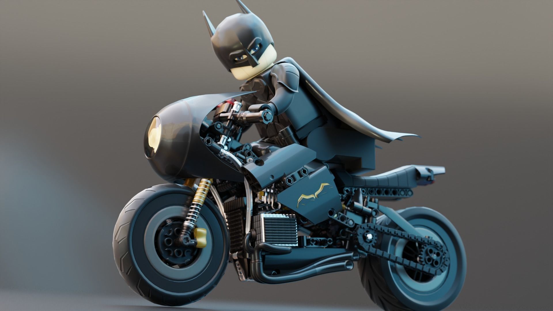 Lego Batman with new Bike  3D model_6