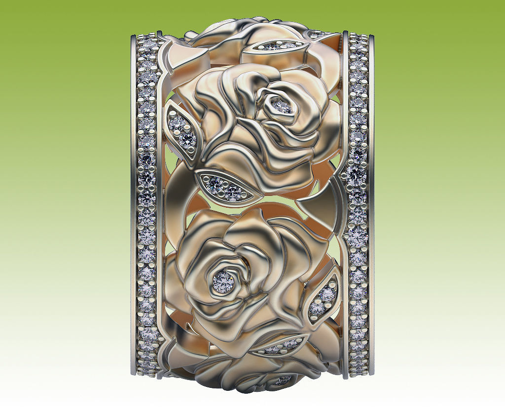 Ring Roses and Thorns 3D print model_3