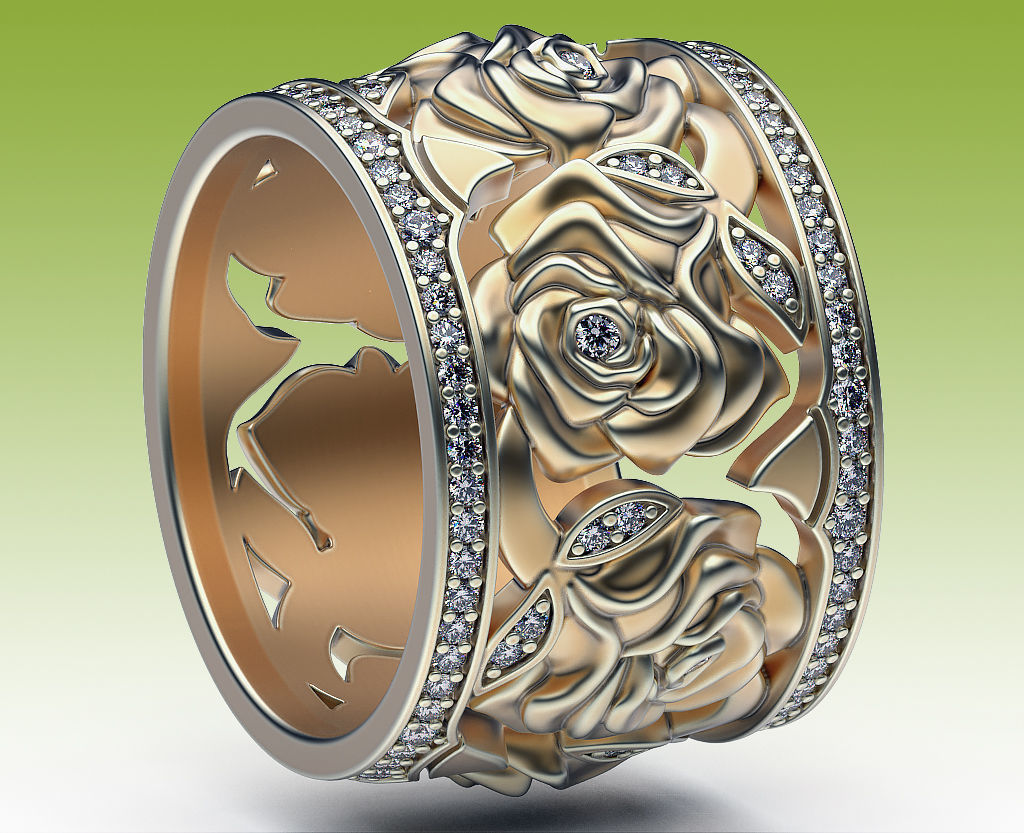 Ring Roses and Thorns 3D print model_5