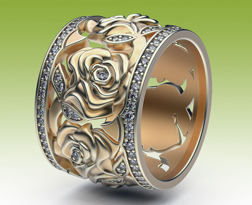 Ring Roses and Thorns 3D print model_4