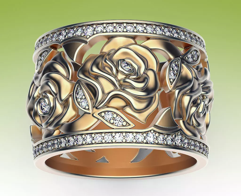 Ring Roses and Thorns 3D print model_0