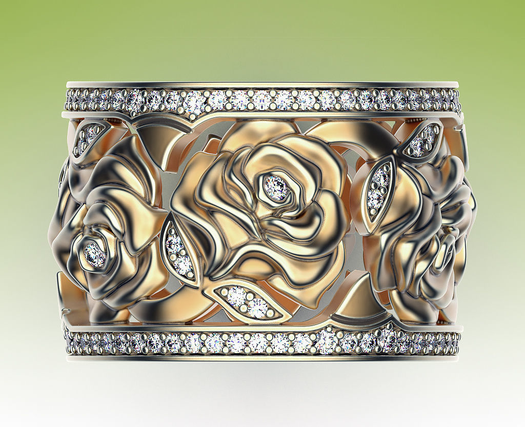 Ring Roses and Thorns 3D print model_1