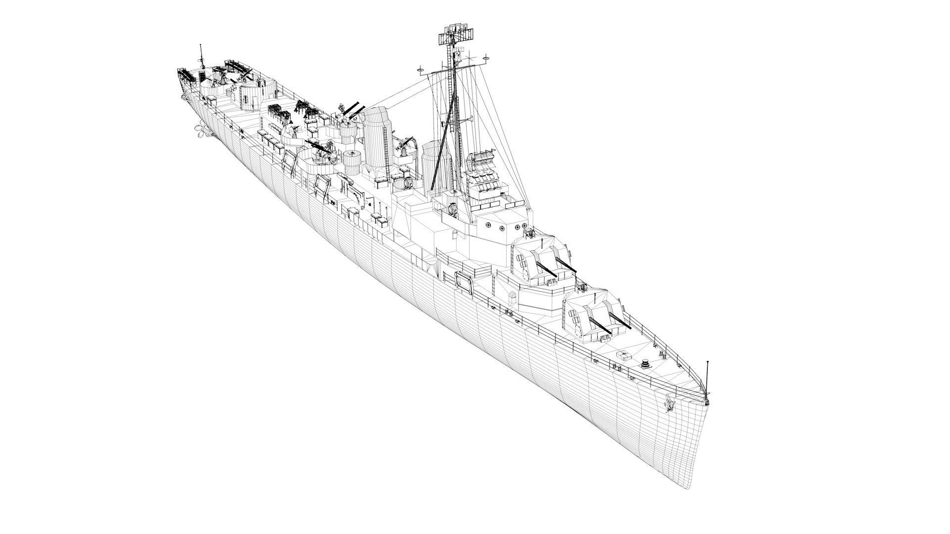 Robert H Smith Class Destroyer Minelayer 3D model_14
