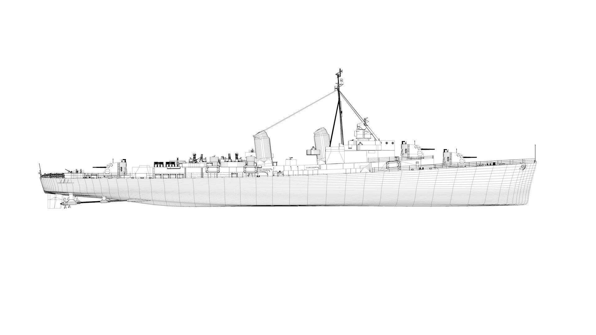 Robert H Smith Class Destroyer Minelayer 3D model_12