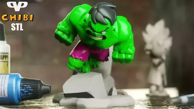 Hulk Chibi for 3D Printing STL ChibiSTL