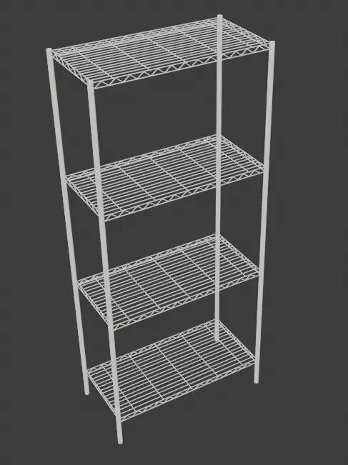 Low Poly Wire Bakers Rack Low-poly 3D model_0