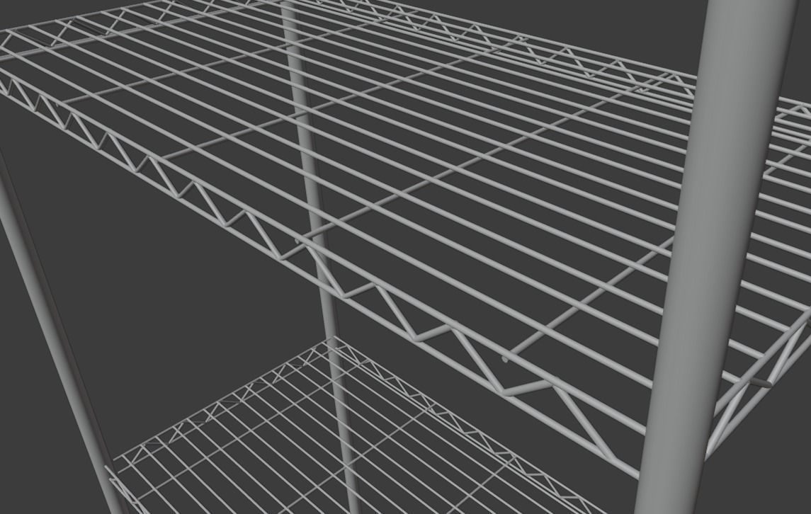 Low Poly Wire Bakers Rack Low-poly 3D model_4
