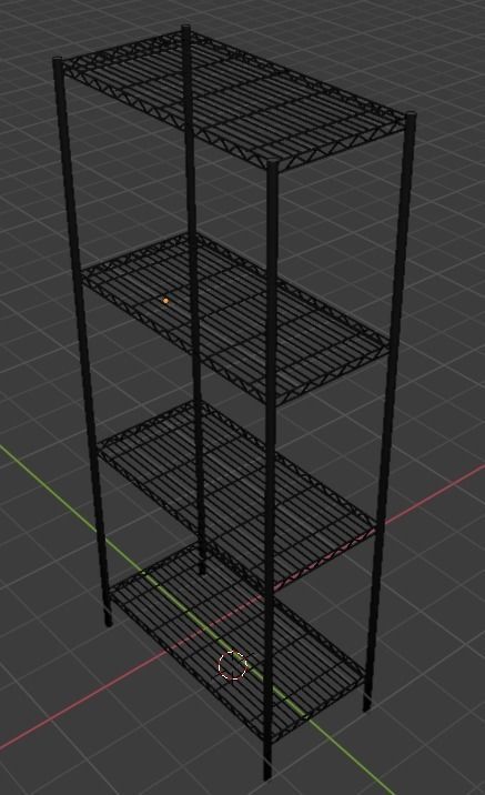 Low Poly Wire Bakers Rack Low-poly 3D model_5