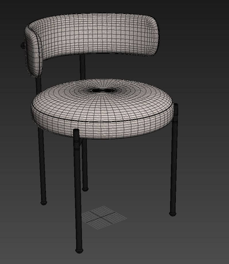 Inesse Boucle Dining Chair by cb2 3D model_4