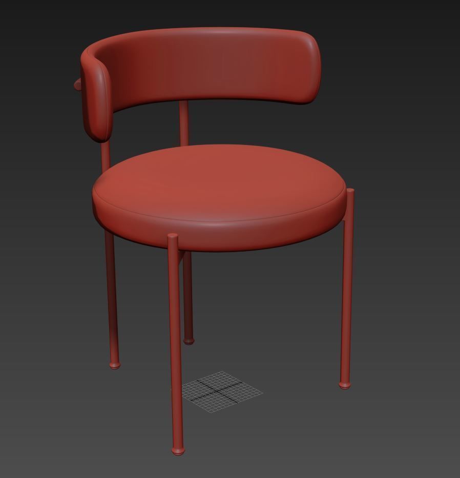 Inesse Boucle Dining Chair by cb2 3D model_5