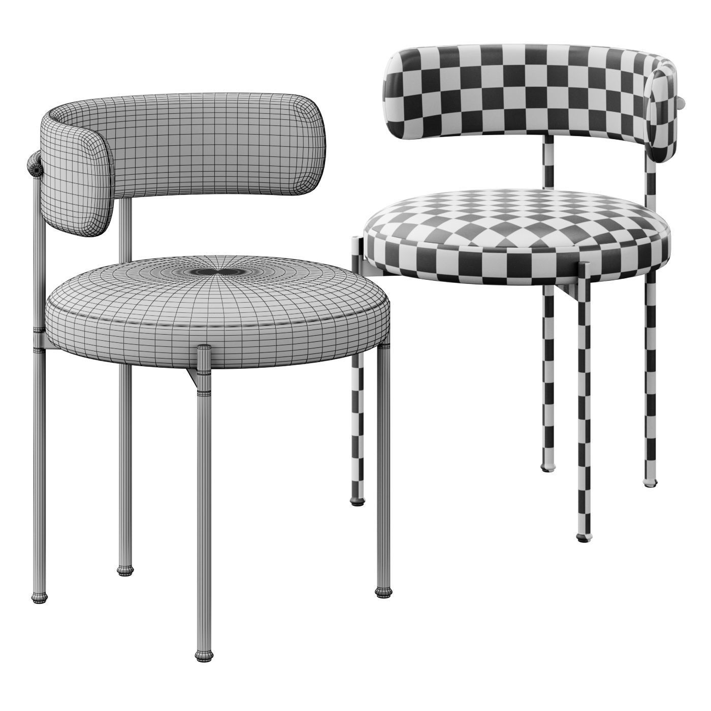 Inesse Boucle Dining Chair by cb2 3D model_2