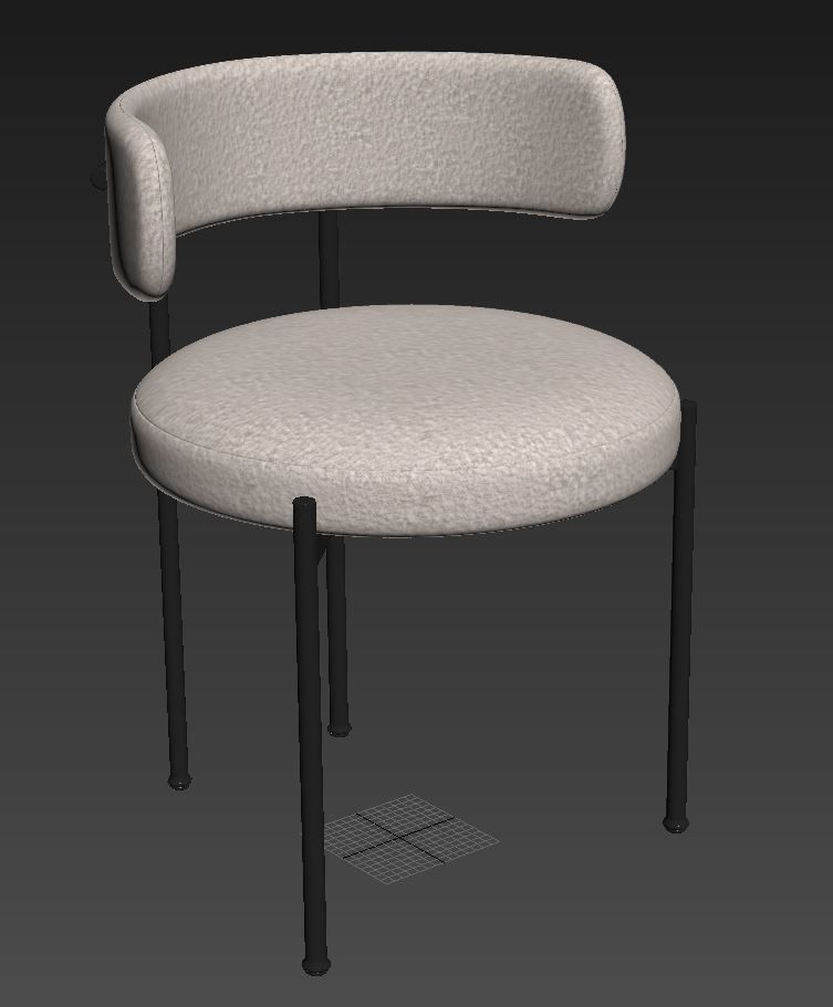 Inesse Boucle Dining Chair by cb2 3D model_3