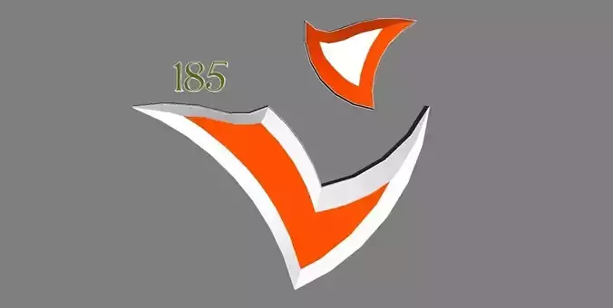 P185-SKP orange and logo with letter v