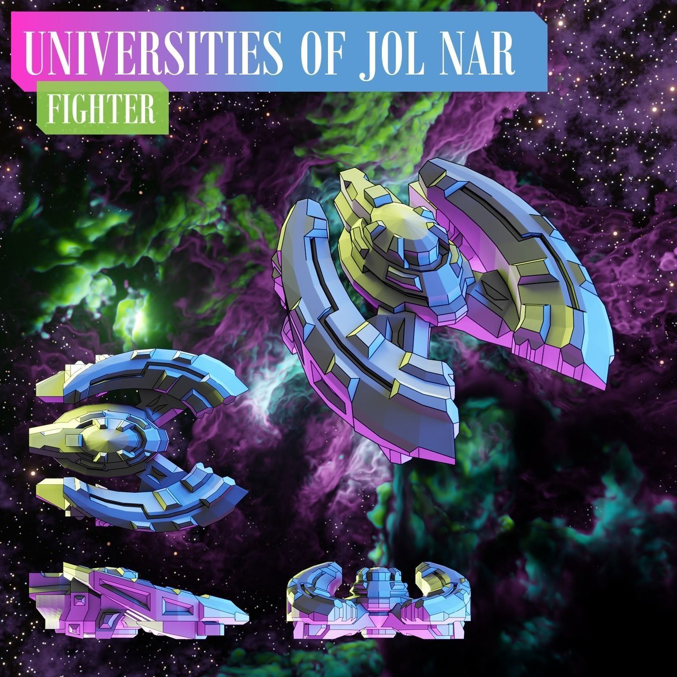 Twilight Imperium - Jol Nar - 3D printable custom ships 3D print model_9