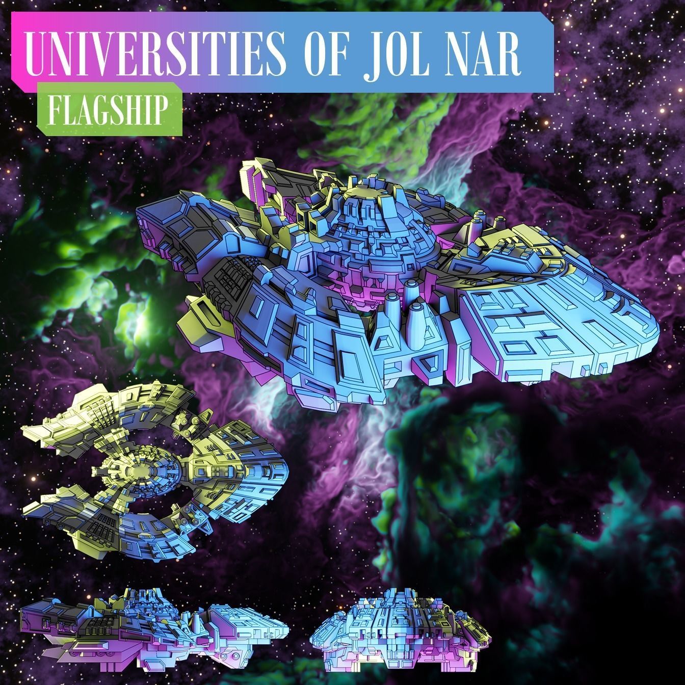 Twilight Imperium - Jol Nar - 3D printable custom ships 3D print model_4