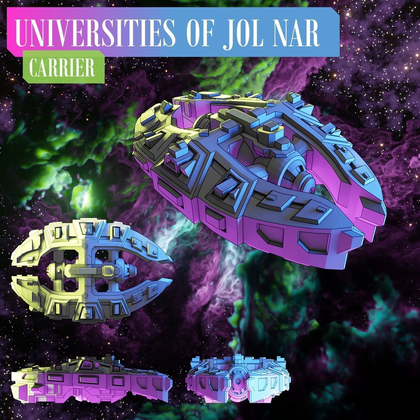 Twilight Imperium - Jol Nar - 3D printable custom ships 3D print model_6