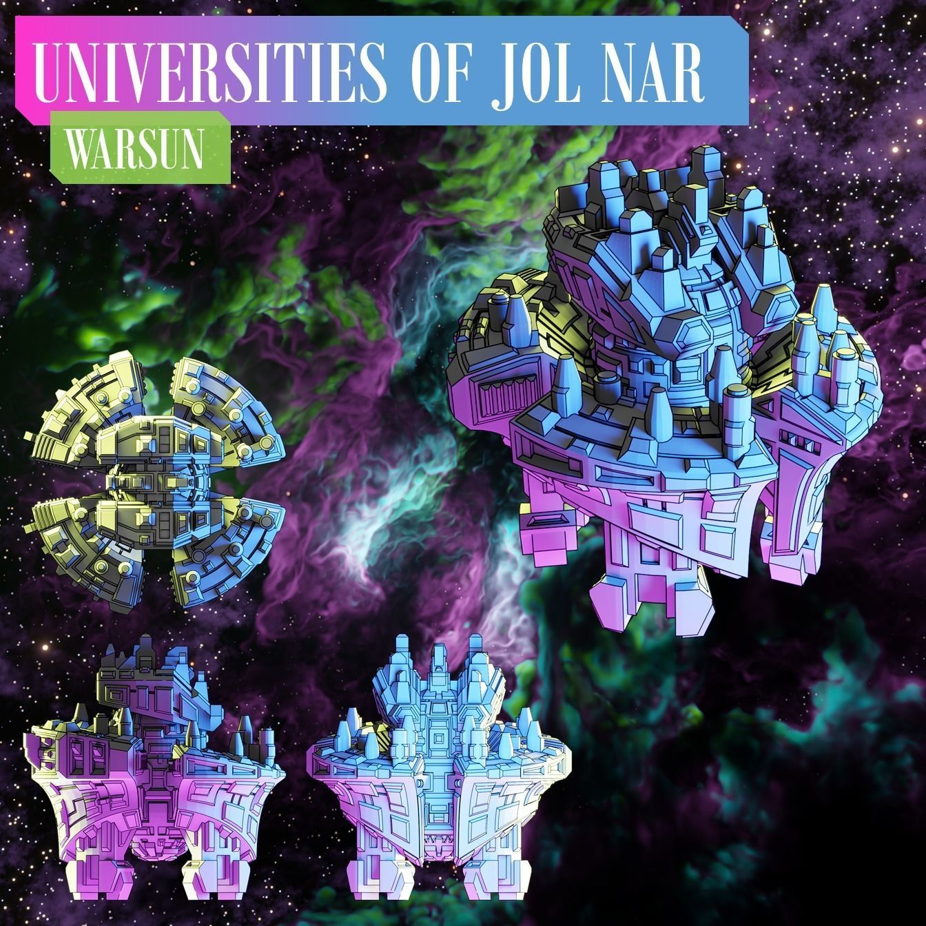 Twilight Imperium - Jol Nar - 3D printable custom ships 3D print model_3