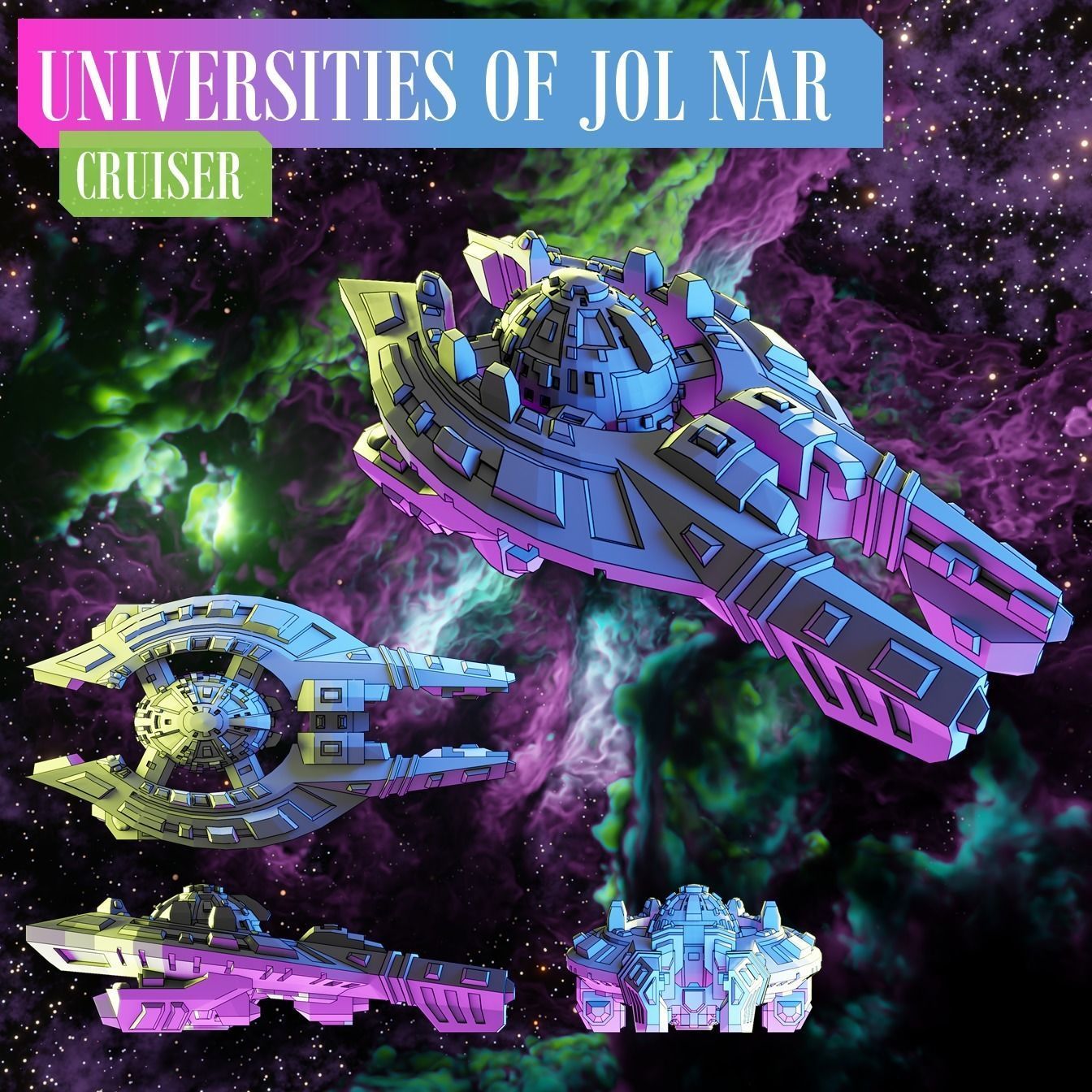 Twilight Imperium - Jol Nar - 3D printable custom ships 3D print model_7