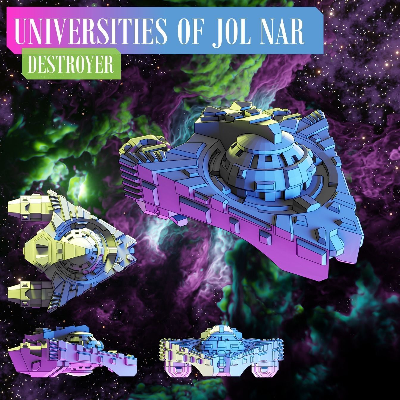 Twilight Imperium - Jol Nar - 3D printable custom ships 3D print model_8