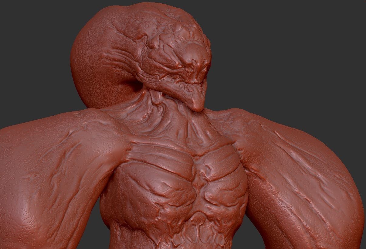 FPBA0005 head of creature Free 3D model_2