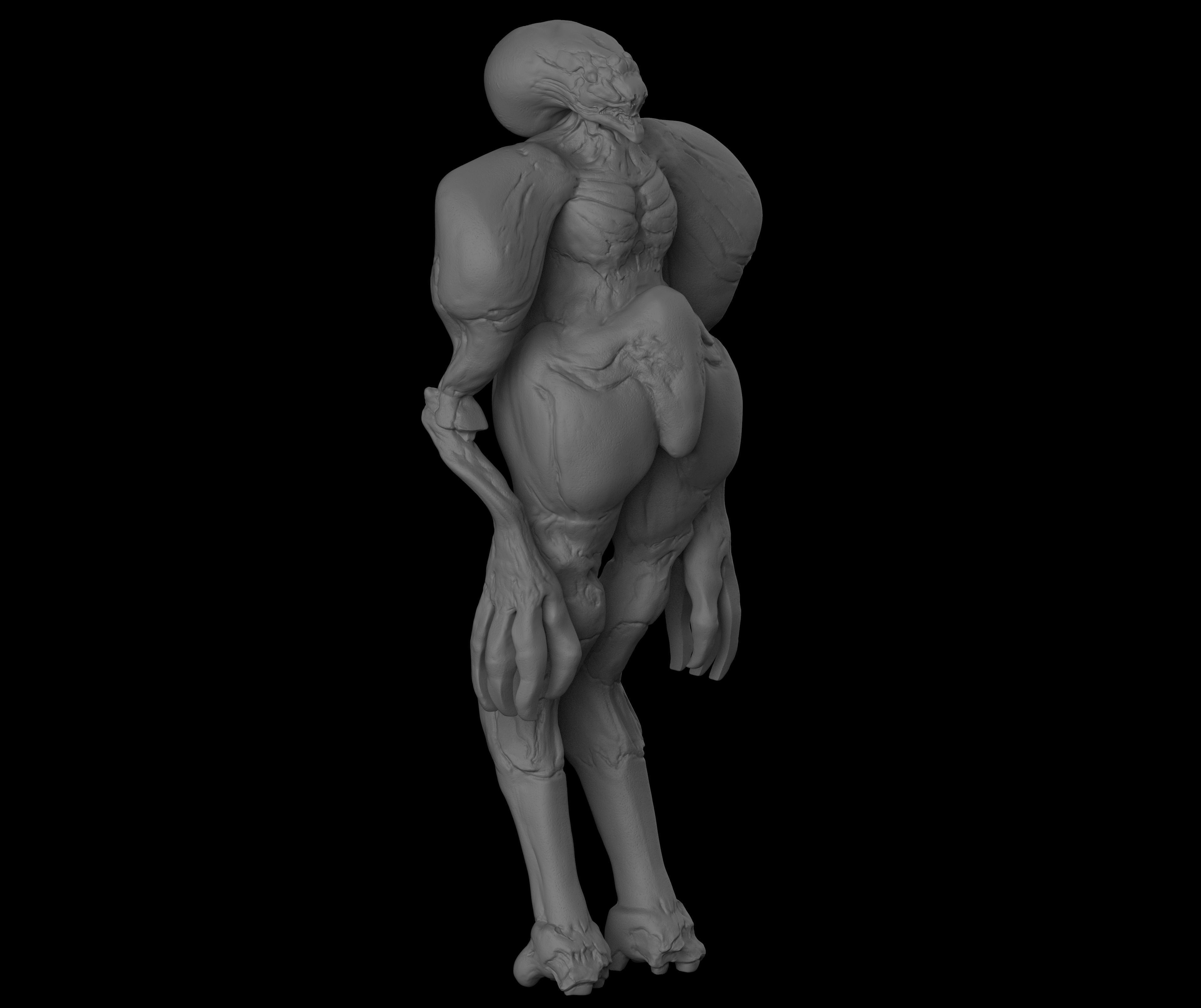 FPBA0005 head of creature Free 3D model_4